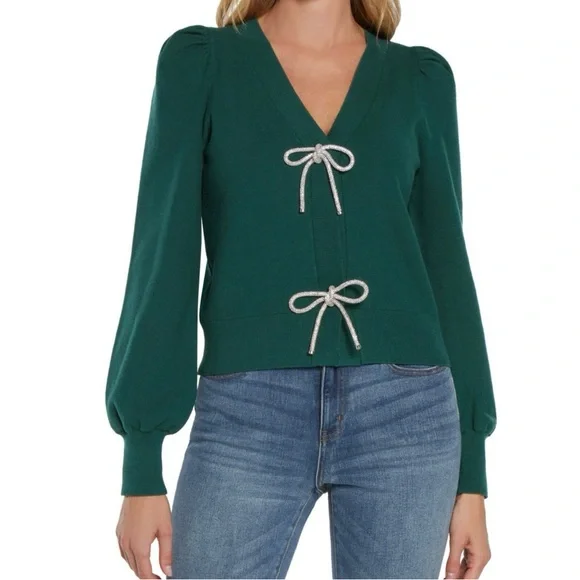 New Green bow cardigan - Picture 5 of 5